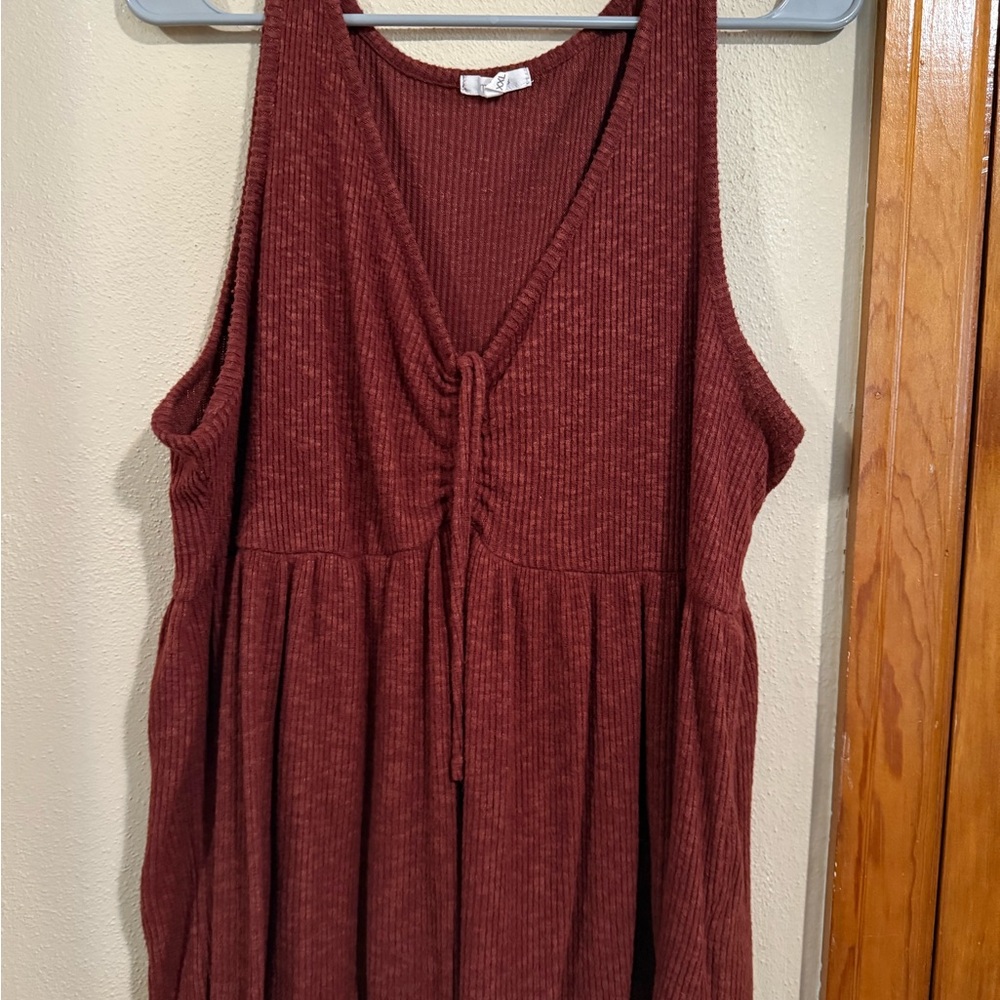 Maurices Red Ribbed Top